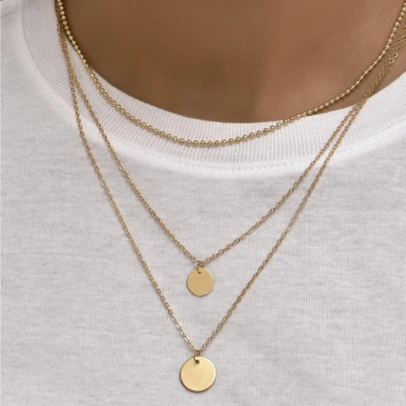 Jewelry - 5 for $25 Gold Color Three Layer Coin Necklace